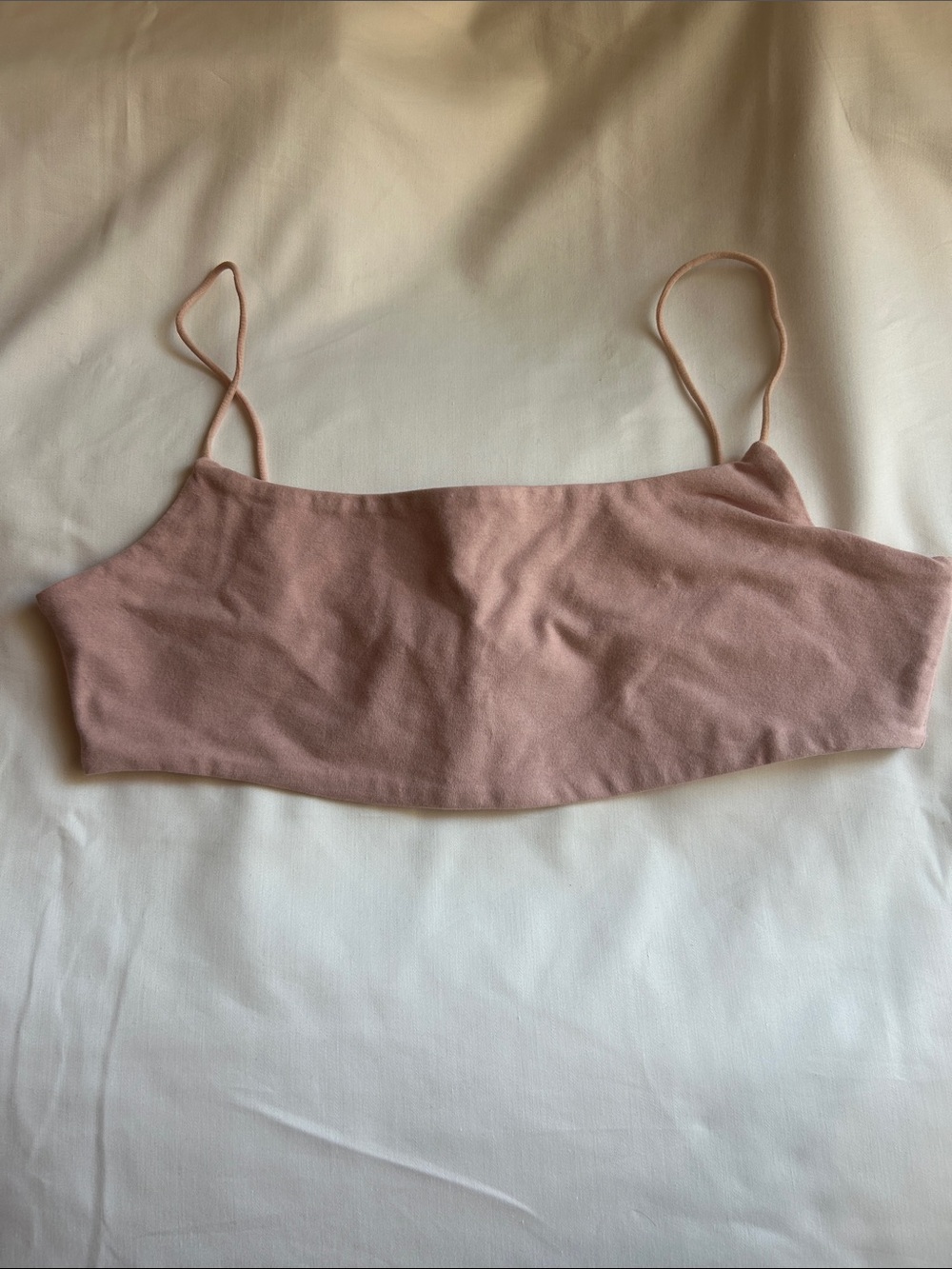 Blush Pink Spaghetti-Strap Cropped Camisole